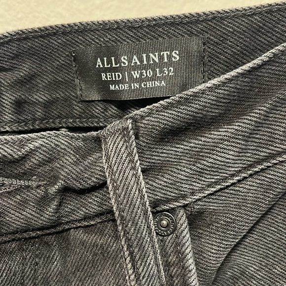 ALL SAINTS (NWT) Men's Reid Straight Fit Rigid Denim Jeans, Black, Size W30, L32 - Picture 6 of 12